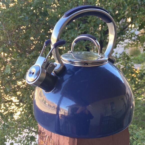 Kitchen Aid Tetera Blue Silver Tone - Picture 1 of 10